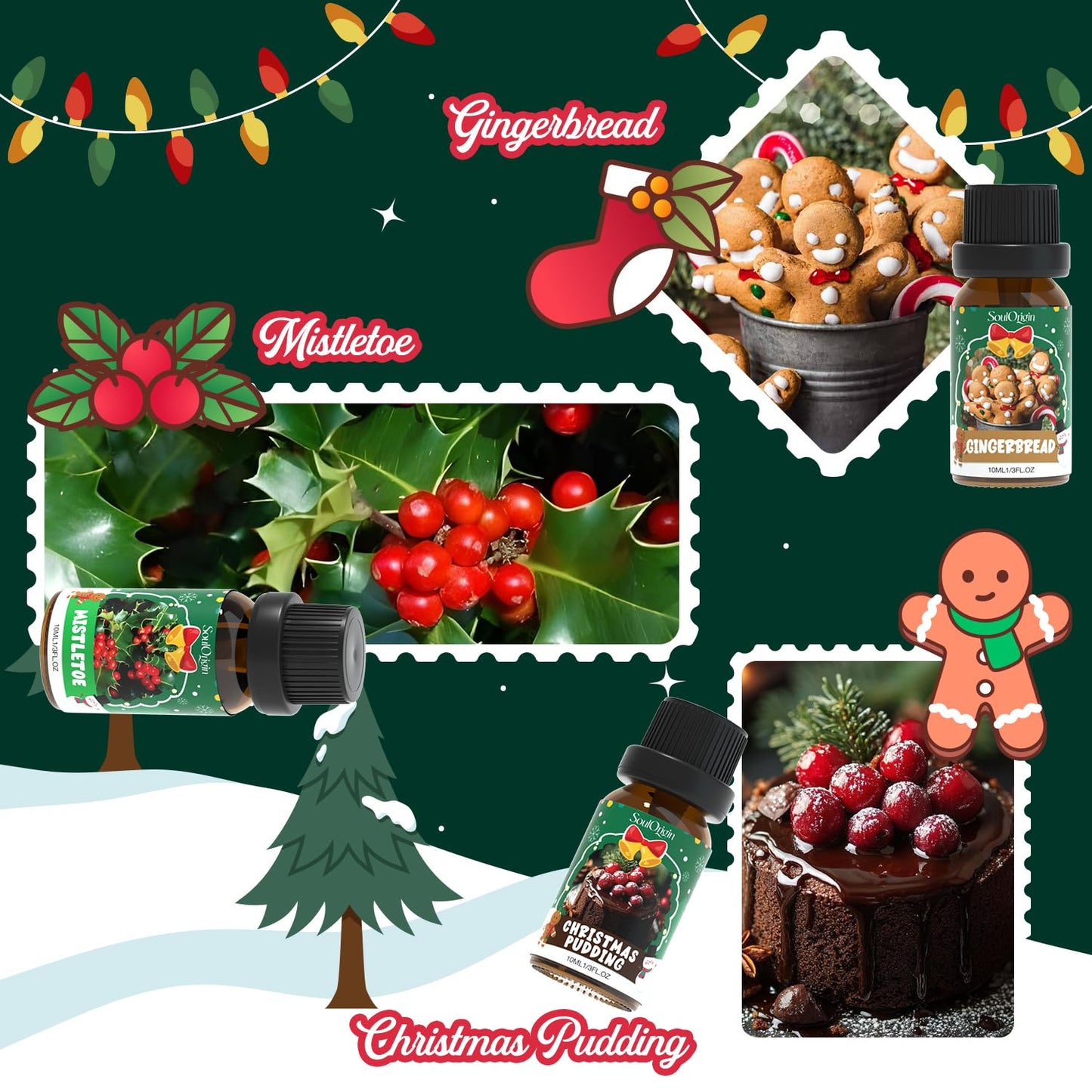 Soulorigin Christmas Essential Oils Set | Fragrance Oils for Diffusers & Candle Making