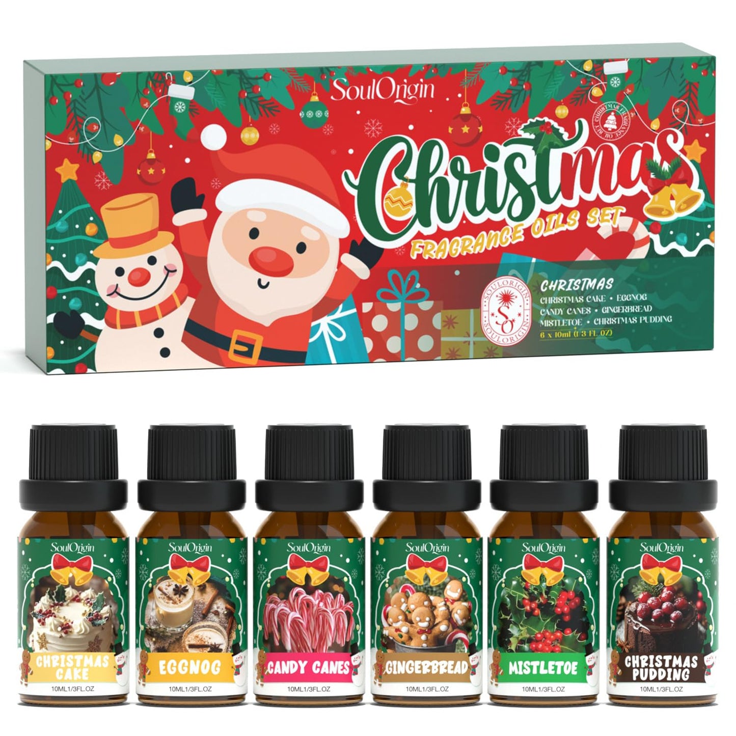 Soulorigin Christmas Essential Oils Set | Fragrance Oils for Diffusers & Candle Making