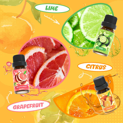 Soulorigin Citrus Essential Oils Set – Blood Orange, Lemon, Bergamot, Lime, Grapefruit & Citrus