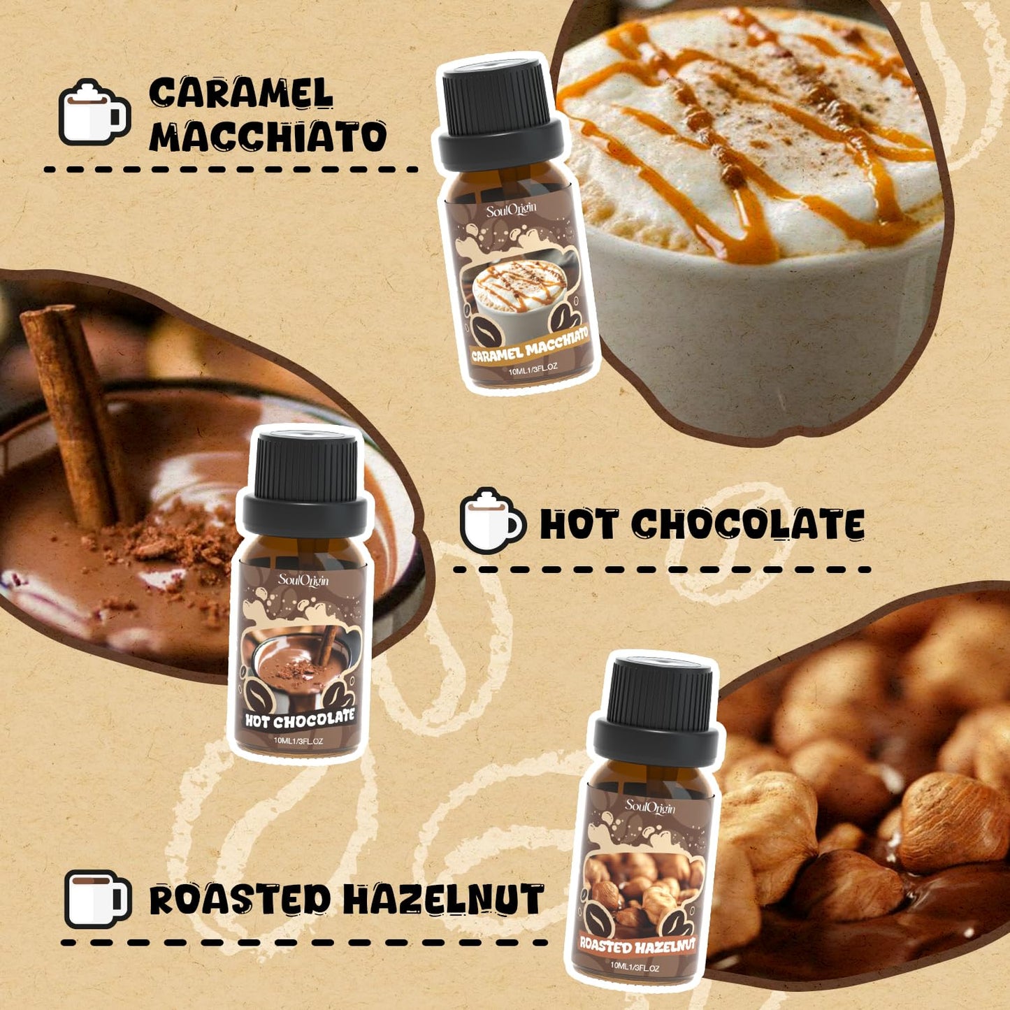 Soulorigin Coffee Fragrance Oils Set | Essential Oil for Diffusers, Soap & Candle Making