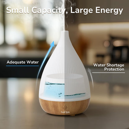 SOULORIGIN Ultrasonic Essential Oil Diffuser – Auto Shut-Off, 8-Color Night Light, BPA-Free