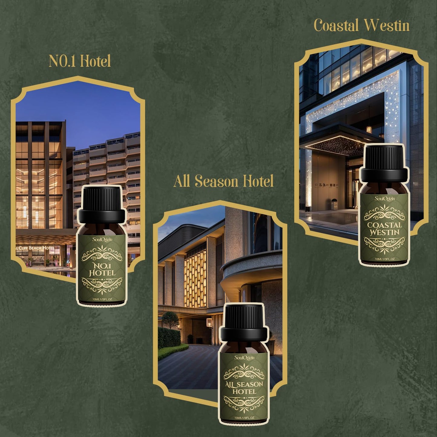 Soulorigin Hotel Diffuser Oils Gift Set - Luxury Fragrance Oils
