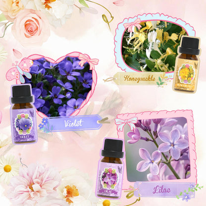 Soulorigin Floral Essential Oils Set – Rose, Gardenia, Jasmine, Honeysuckle, Violet & Lilac