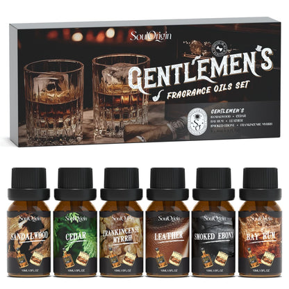 Soulorigin Gentleman Fragrance Oils Set – Diffuser Oils for Home & DIY