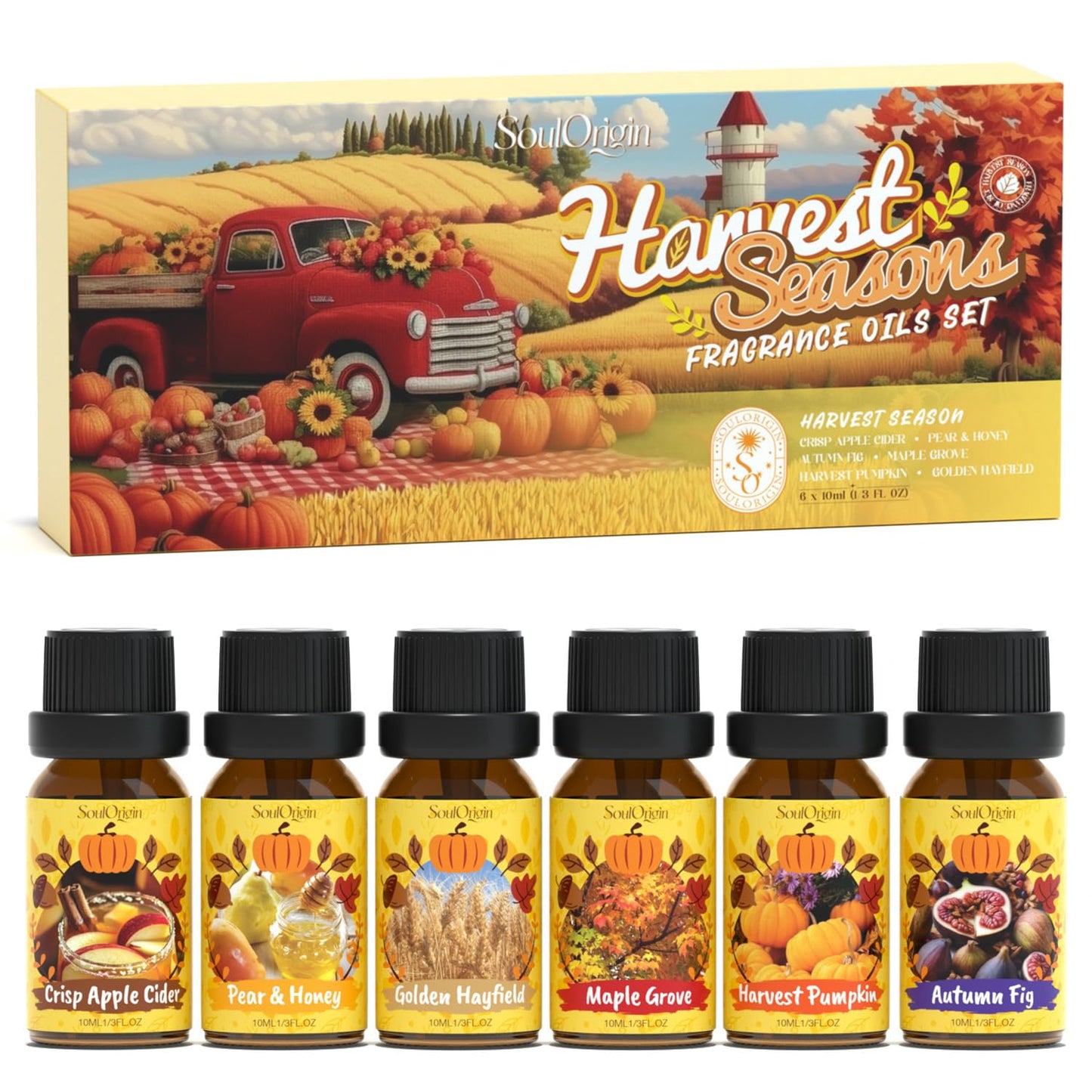 Soulorigin Harvest Fragrance Oils Set - Fall Diffuser Oils for Soap & Candles