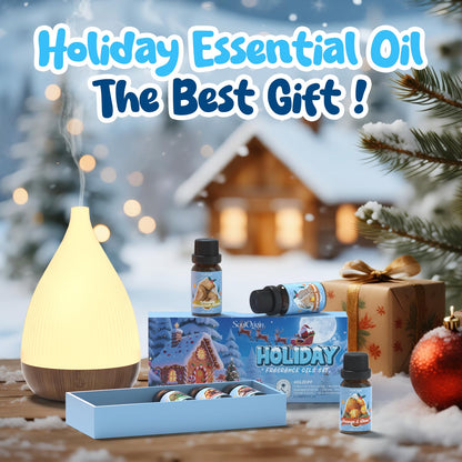 Soulorigin Holiday Essential Oils Set – Diffuser Fragrance & Candle Making (Vanilla Cinnamon Cookies, Caramel Apples, Gingerbread, Fir Cedar, Orange Cloves, Mulled Wine)