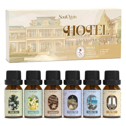Soulorigin Hotel Fragrance Oils Set | Six Premium Diffuser Scents