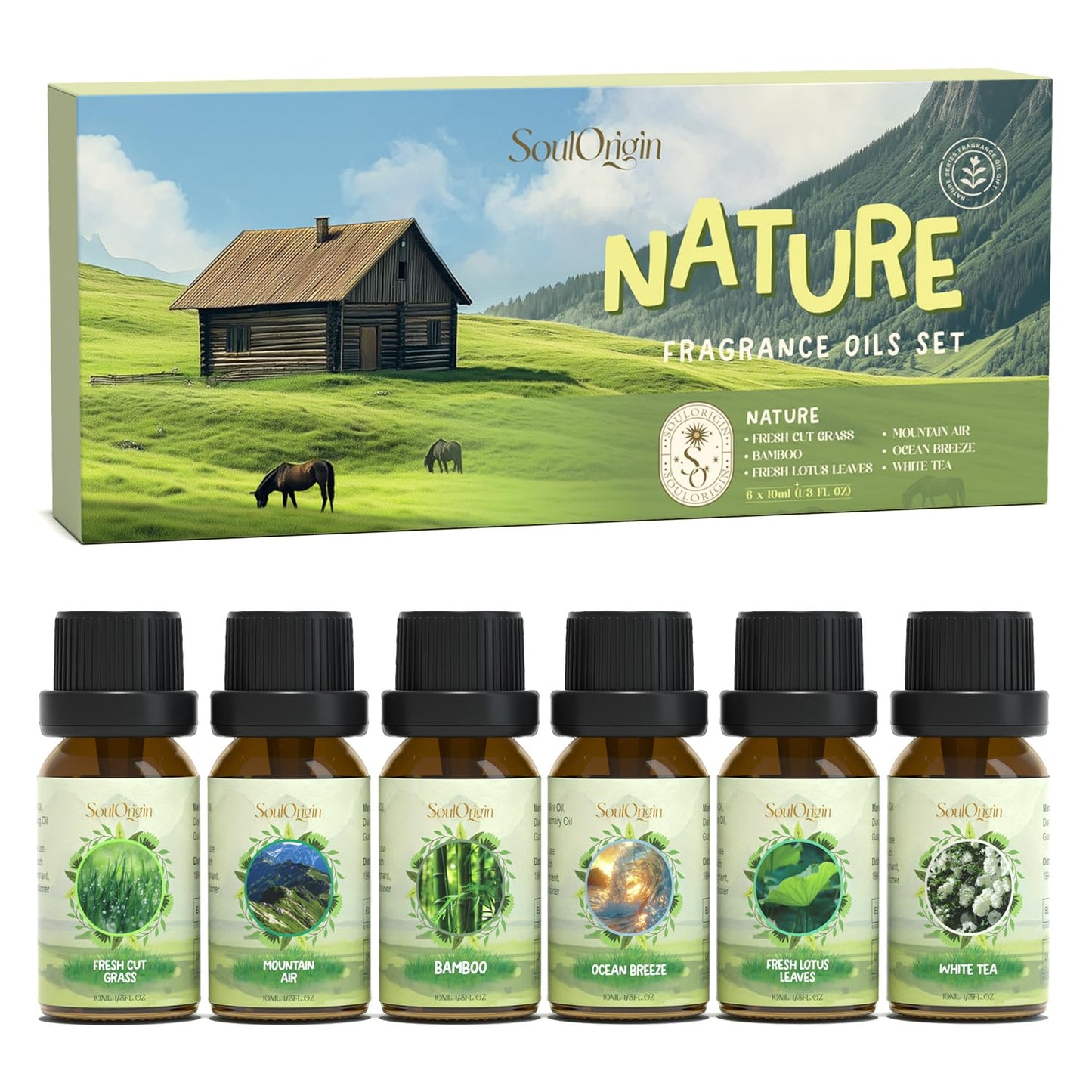 Soulorigin Nature Fragrance Oils Set – Essential Oil Gift for Diffusers & Candle Making