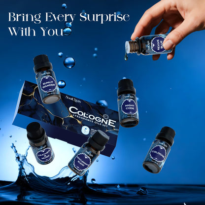 Soulorigin Cologne Fragrance Oils Set – Leather & Musk, Revive Blue, Sunlit Wander, Gentleman's Blend, Night Code, Cologne