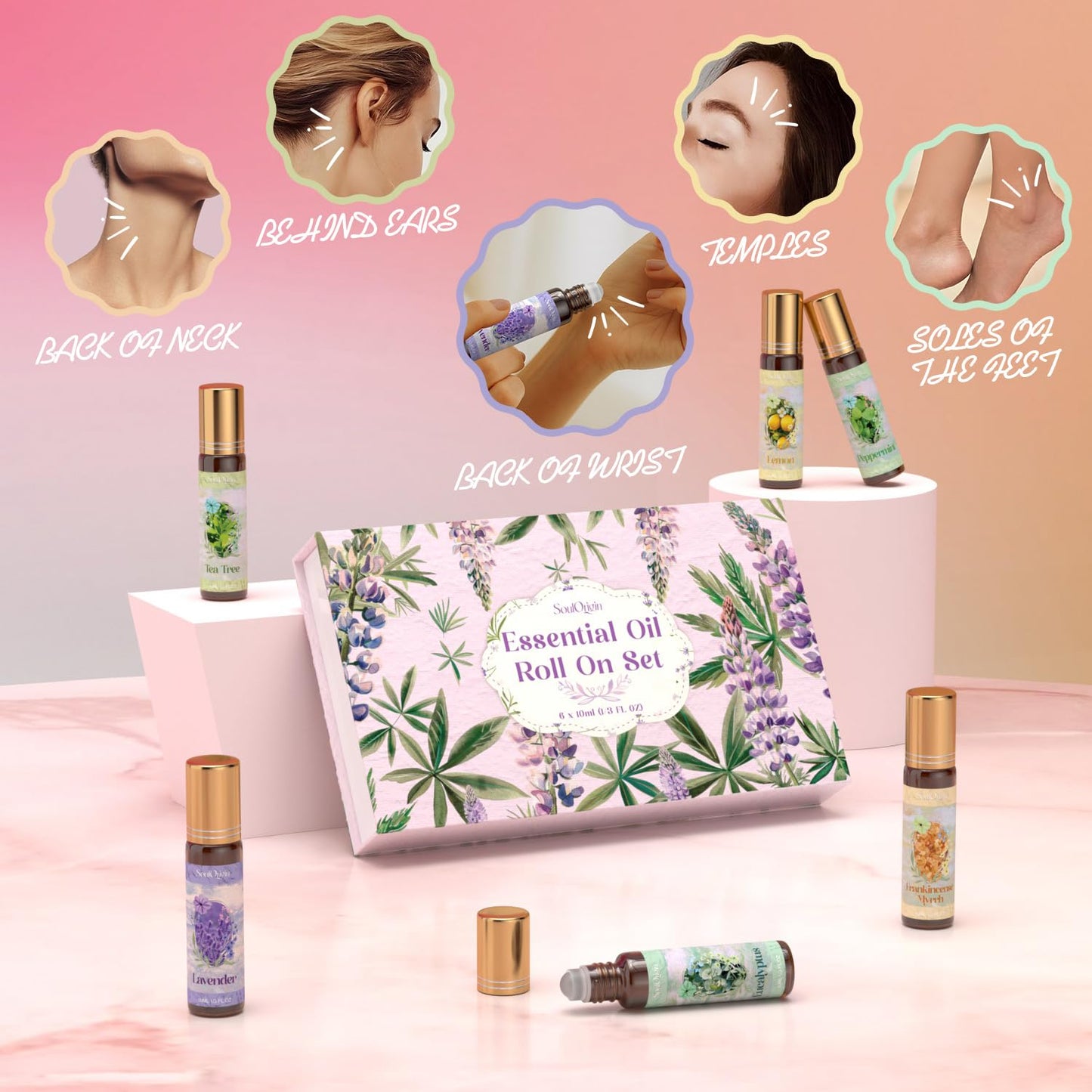 SoulOrigin Essential Oil Roll-On Set – 6 Natural Aromatherapy Oils