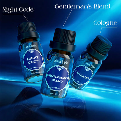 Soulorigin Cologne Fragrance Oils Set – Leather & Musk, Revive Blue, Sunlit Wander, Gentleman's Blend, Night Code, Cologne