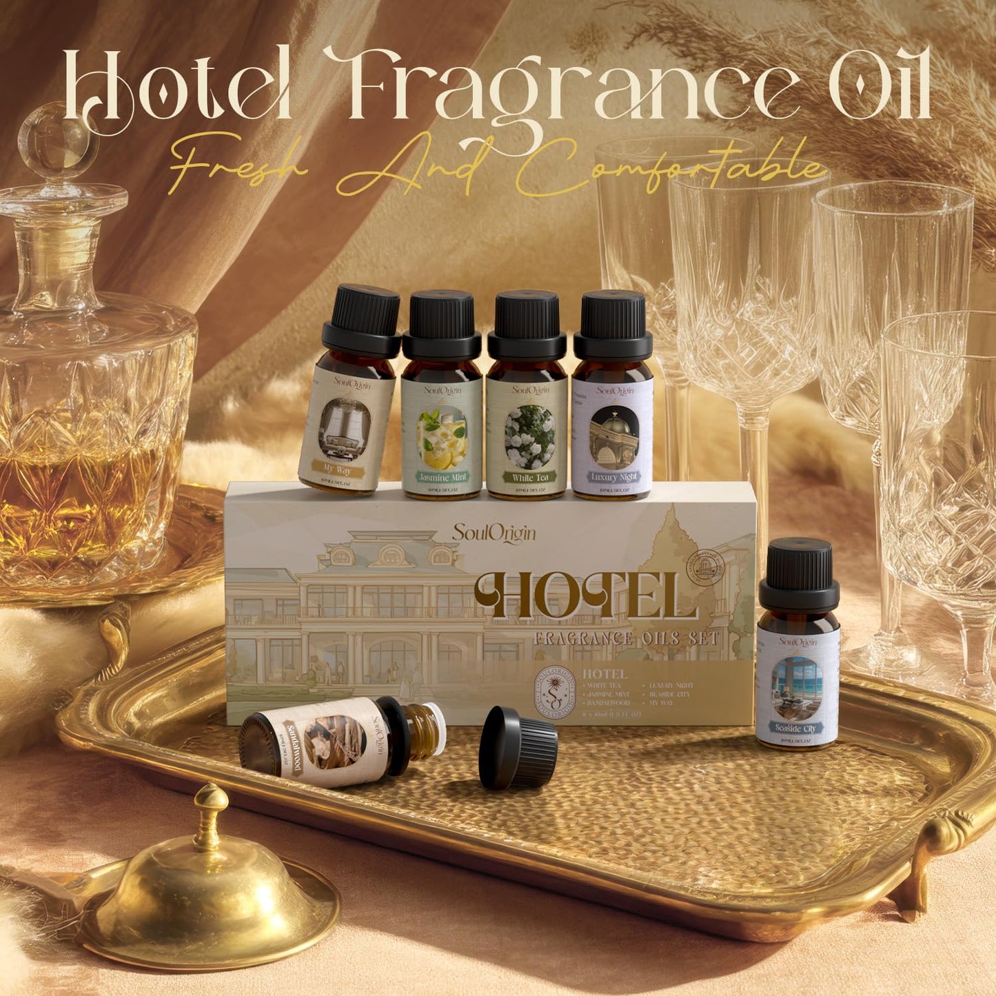 Soulorigin Hotel Fragrance Oils Set | Six Premium Diffuser Scents