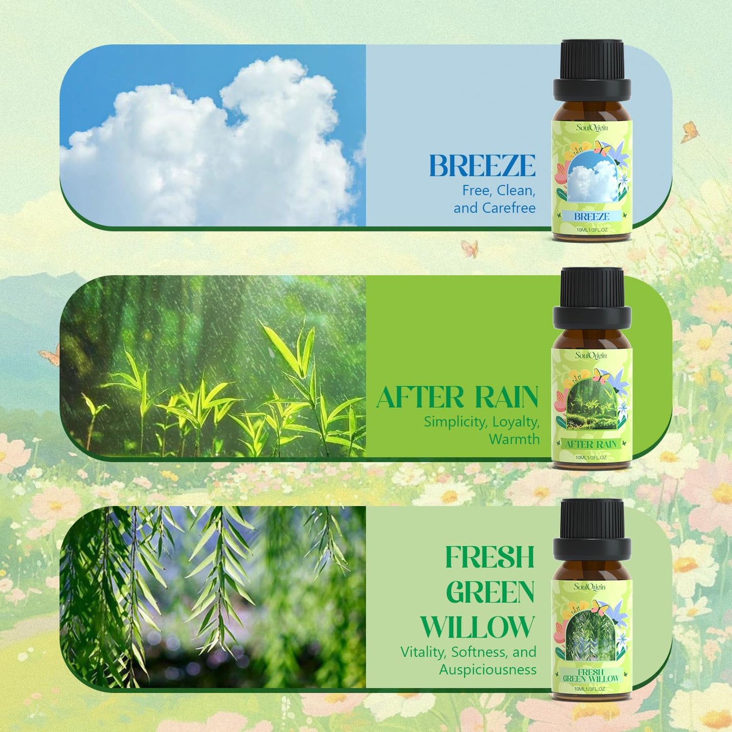 Soulorigin Spring Fragrance Oils Set – Essential Oil Gift for Diffuser