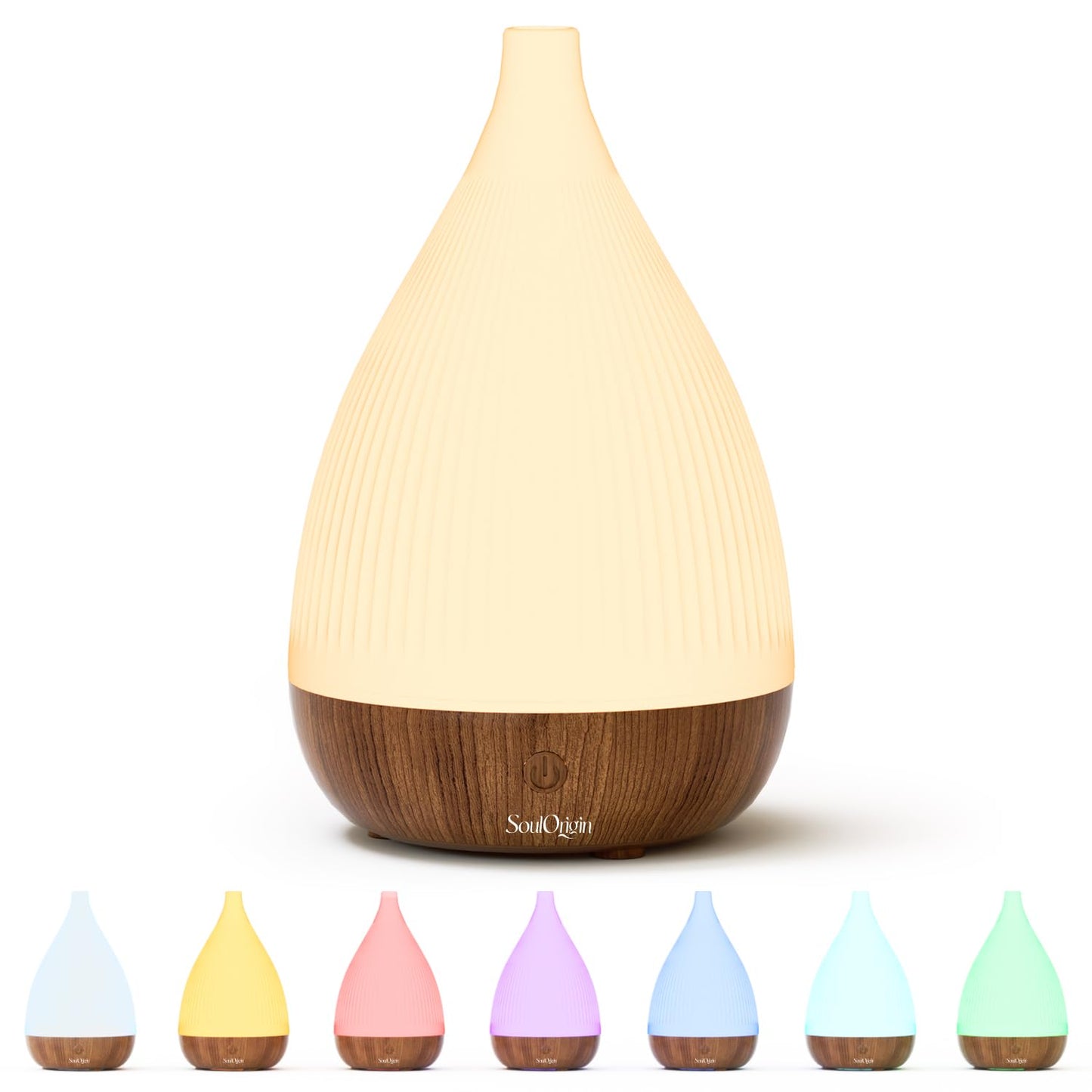SOULORIGIN Ultrasonic Essential Oil Diffuser – Auto Shut-Off, 8-Color Night Light, BPA-Free