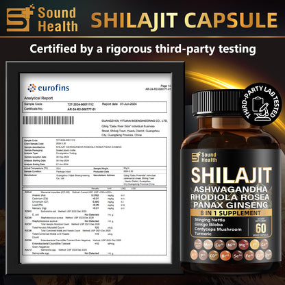 SoundHealth Wild Organic Irish Sea Moss & Shilajit – 2 Bottles, 60 Capsules Each