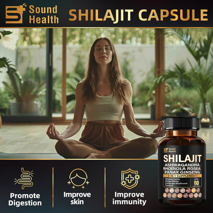 SoundHealth Wild Organic Irish Sea Moss & Shilajit – 2 Bottles, 60 Capsules Each