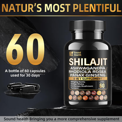 SoundHealth Wild Organic Irish Sea Moss & Shilajit – 2 Bottles, 60 Capsules