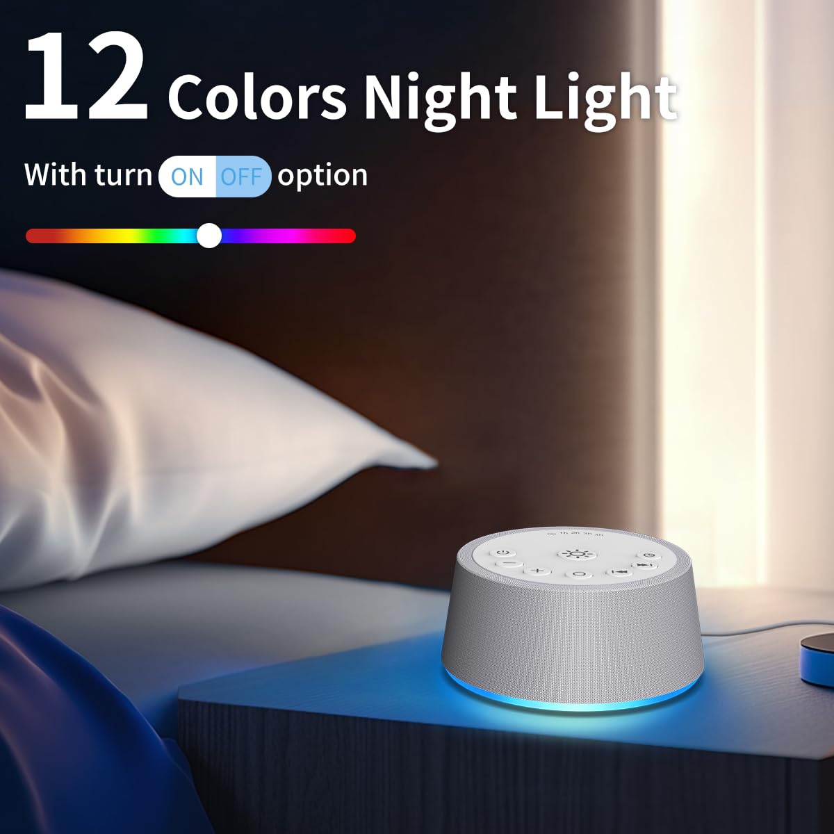 SoundLegend White Noise Sleep Machine — 30 Sounds, 32-Level Volume, 12 Night Lights, 5 Timers, Compact Travel Gift