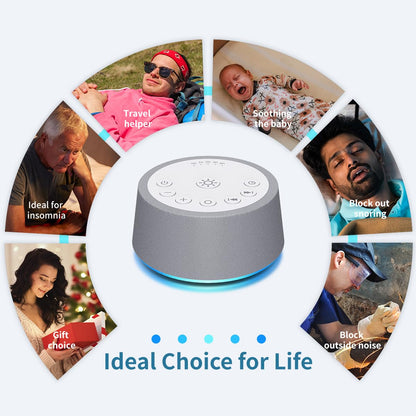 SoundLegend White Noise Sleep Machine — 30 Sounds, 32-Level Volume, 12 Night Lights, 5 Timers, Compact Travel Gift