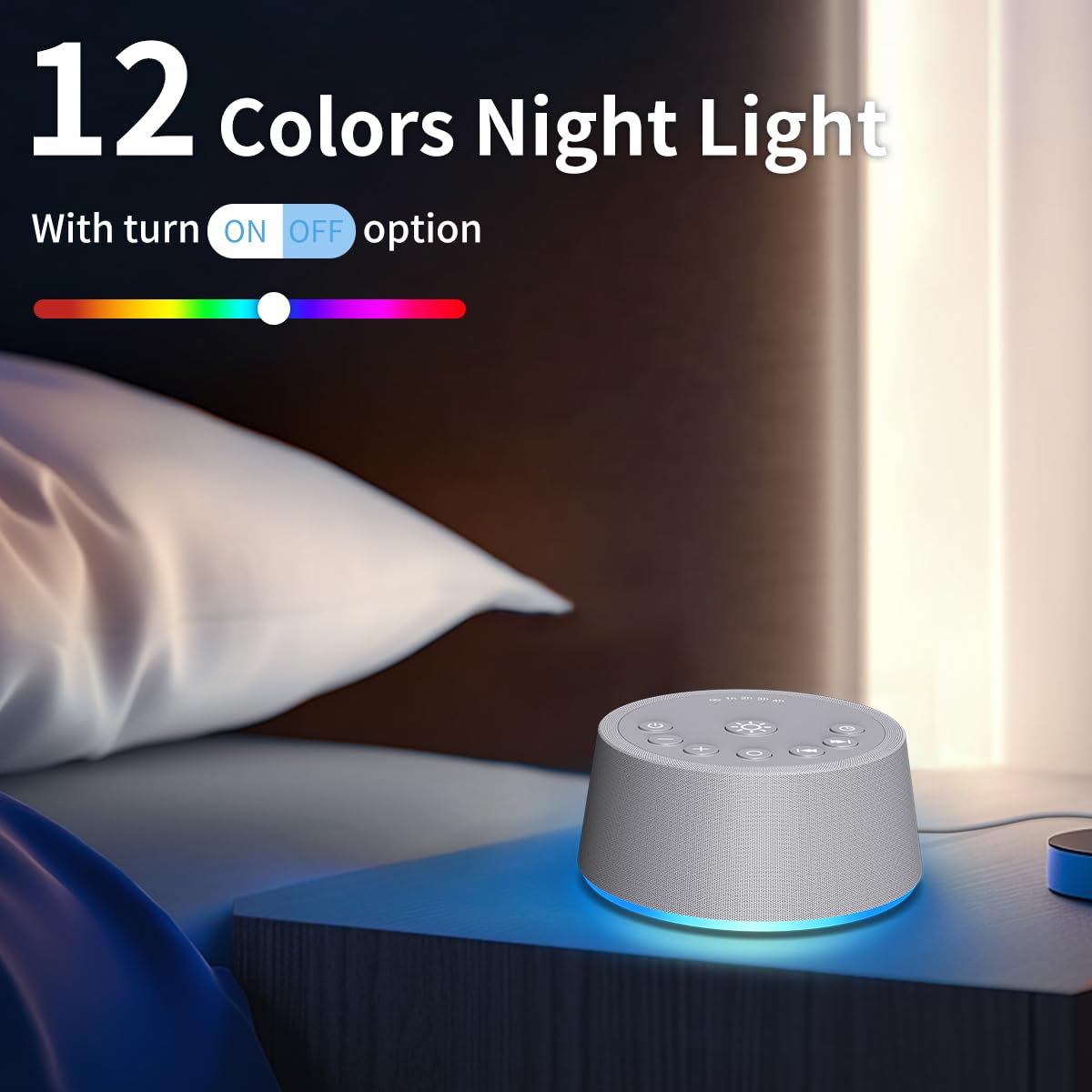 SoundLegend Sleep White Noise Machine — 32-Level Volume, 30 Sounds, 12-Color Night Light, 5 Timers