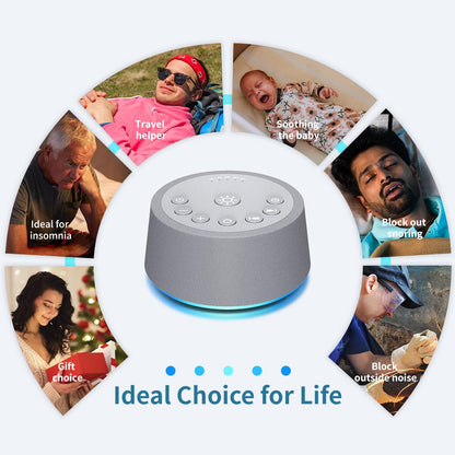 SoundLegend Sleep White Noise Machine — 32-Level Volume, 30 Sounds, 12-Color Night Light, 5 Timers