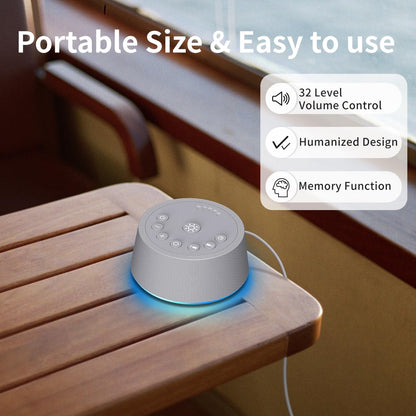 SoundLegend Sleep White Noise Machine — 32-Level Volume, 30 Sounds, 12-Color Night Light, 5 Timers