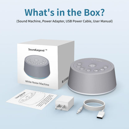 SoundLegend Sleep White Noise Machine — 32-Level Volume, 30 Sounds, 12-Color Night Light, 5 Timers