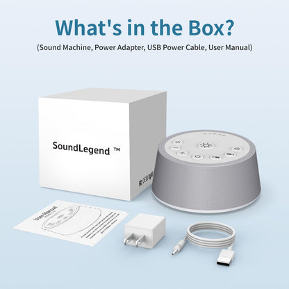 SoundLegend White Noise Sleep Machine — 30 Sounds, 32-Level Volume, 12 Night Lights, 5 Timers, Compact Travel Gift