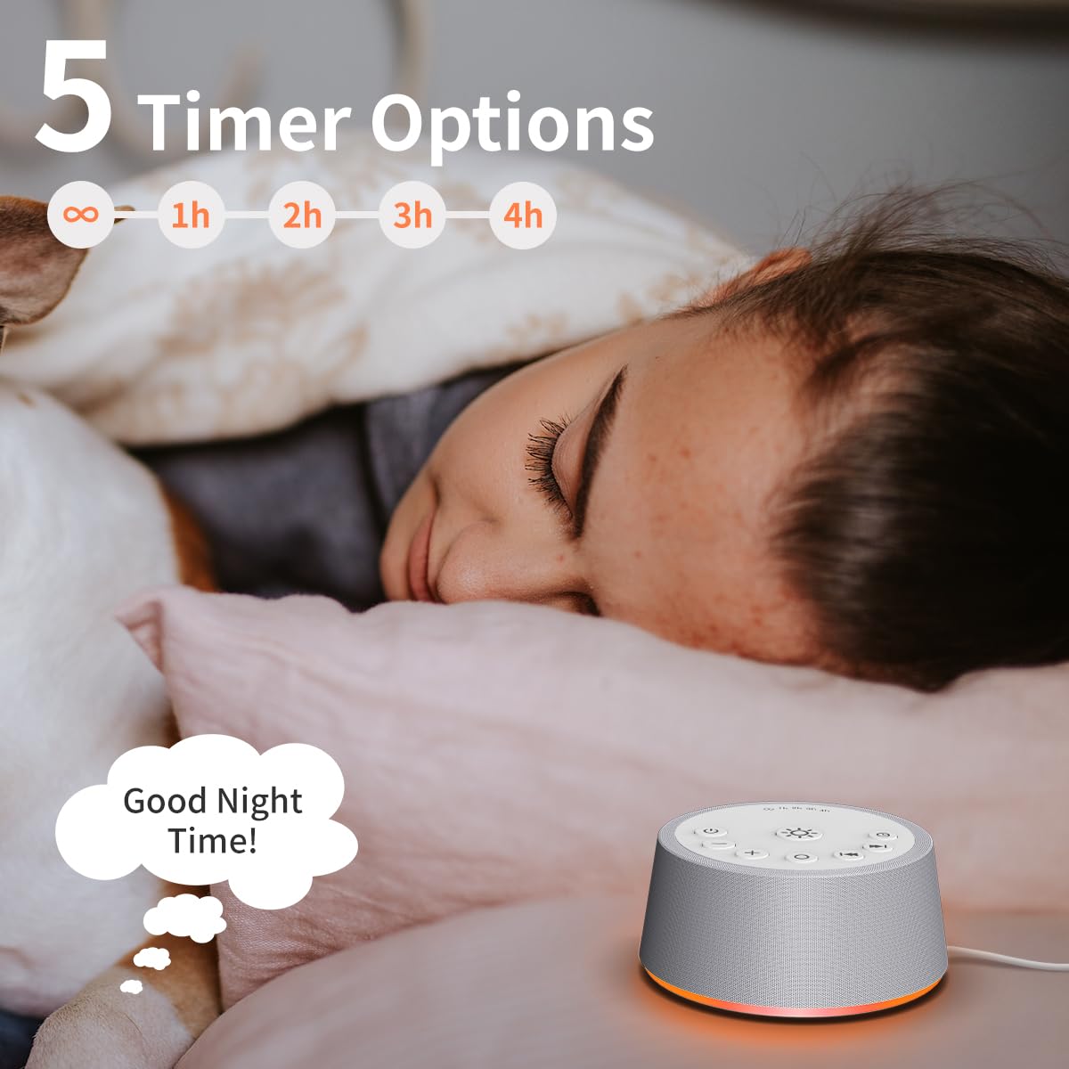 SoundLegend White Noise Sleep Machine — 30 Sounds, 32-Level Volume, 12 Night Lights, 5 Timers, Compact Travel Gift