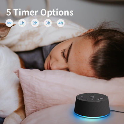 SoundLegend White Noise Sleep Machine — 30 Sounds, 12 Night Colors, 32 Levels, 5 Timers, Compact