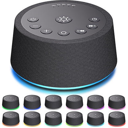 SoundLegend White Noise Sleep Machine — 30 Sounds, 12 Night Colors, 32 Levels, 5 Timers, Compact
