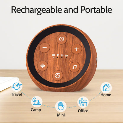 SoundMe Battery Powered Sound Machine — 32 Calming Sounds, 36 Volume Levels, 4 Timers