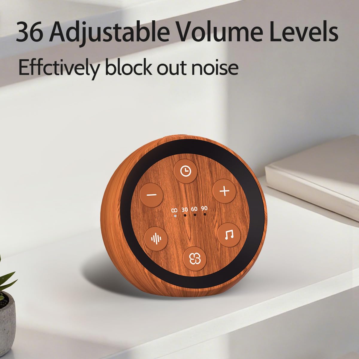 SoundMe Battery Powered Sound Machine — 32 Calming Sounds, 36 Volume Levels, 4 Timers