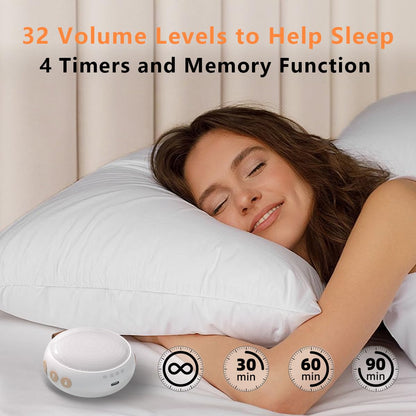 SoundMe Portable Sound Machine — 30 Soothing Sounds, 32 Volume Levels, 4 Timers, Rechargeable
