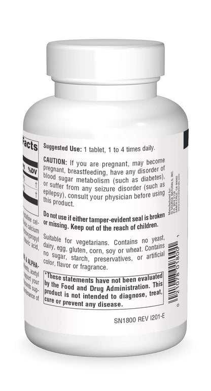 Source Naturals Acetyl L-Carnitine & Alpha-Lipoic Acid 650mg - 120 Tablets