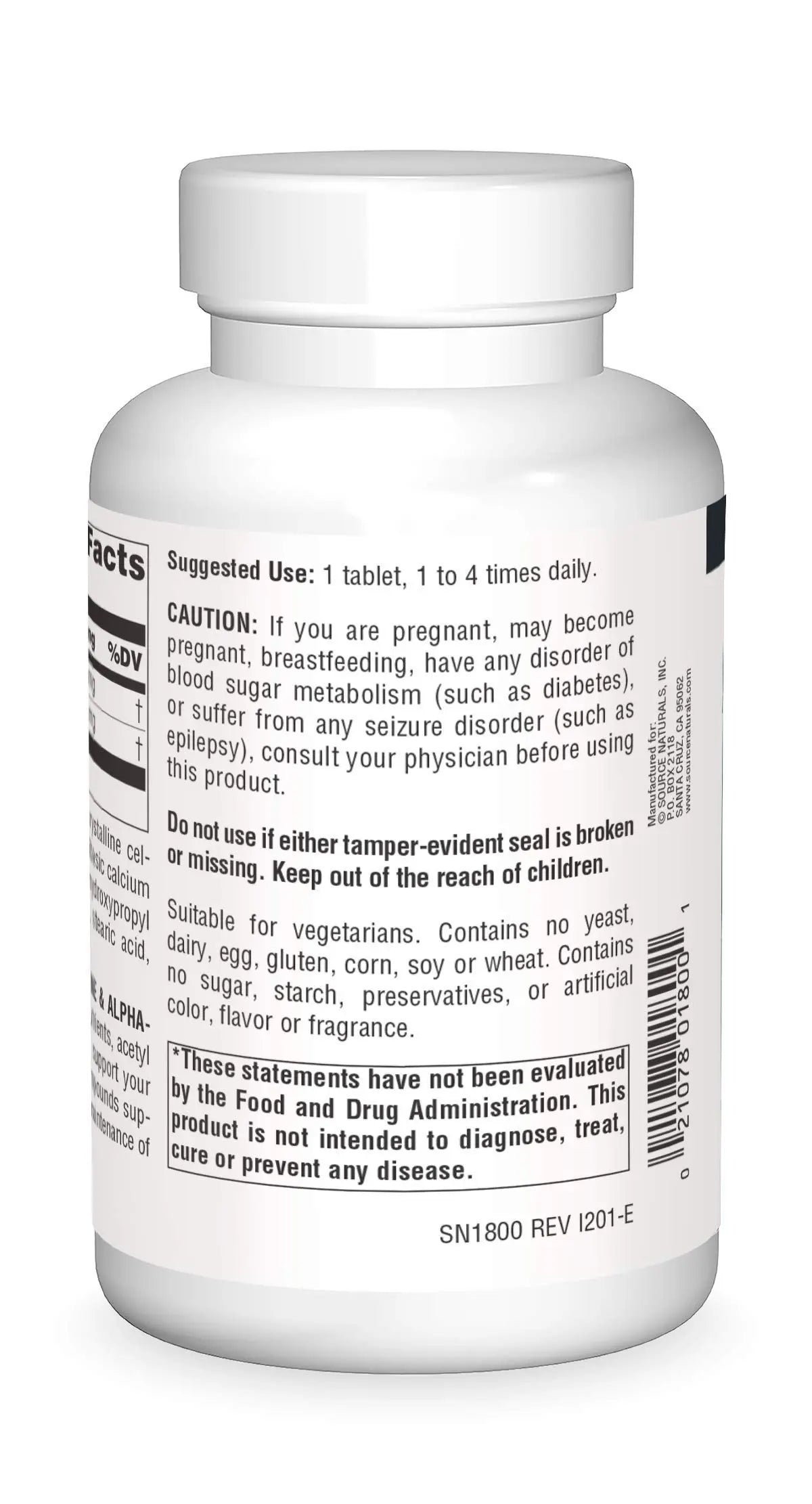 Source Naturals Acetyl L-Carnitine & Alpha-Lipoic Acid 650 mg – 120 Tablets BritishVita | Premium UK Vitamins & Wellness Supplements