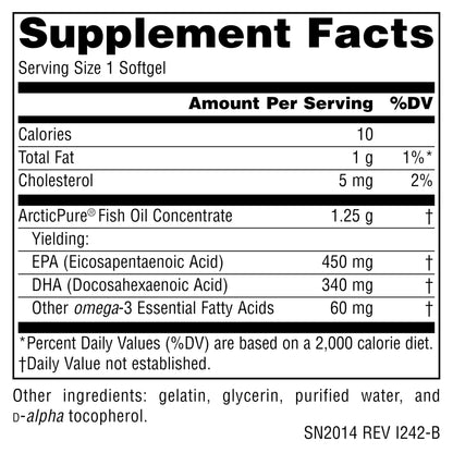 Source Naturals ArcticPure Ultra Potency 850 mg Omega-3 Fish Oil – 120 Softgels