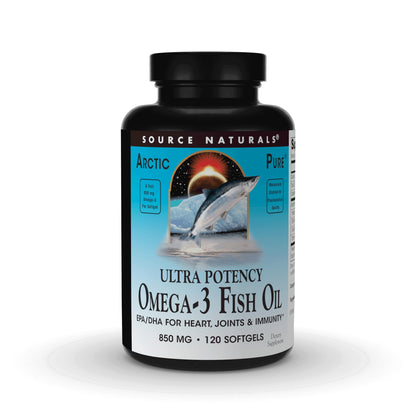 Source Naturals ArcticPure Ultra Potency 850 mg Omega-3 Fish Oil – 120 Softgels