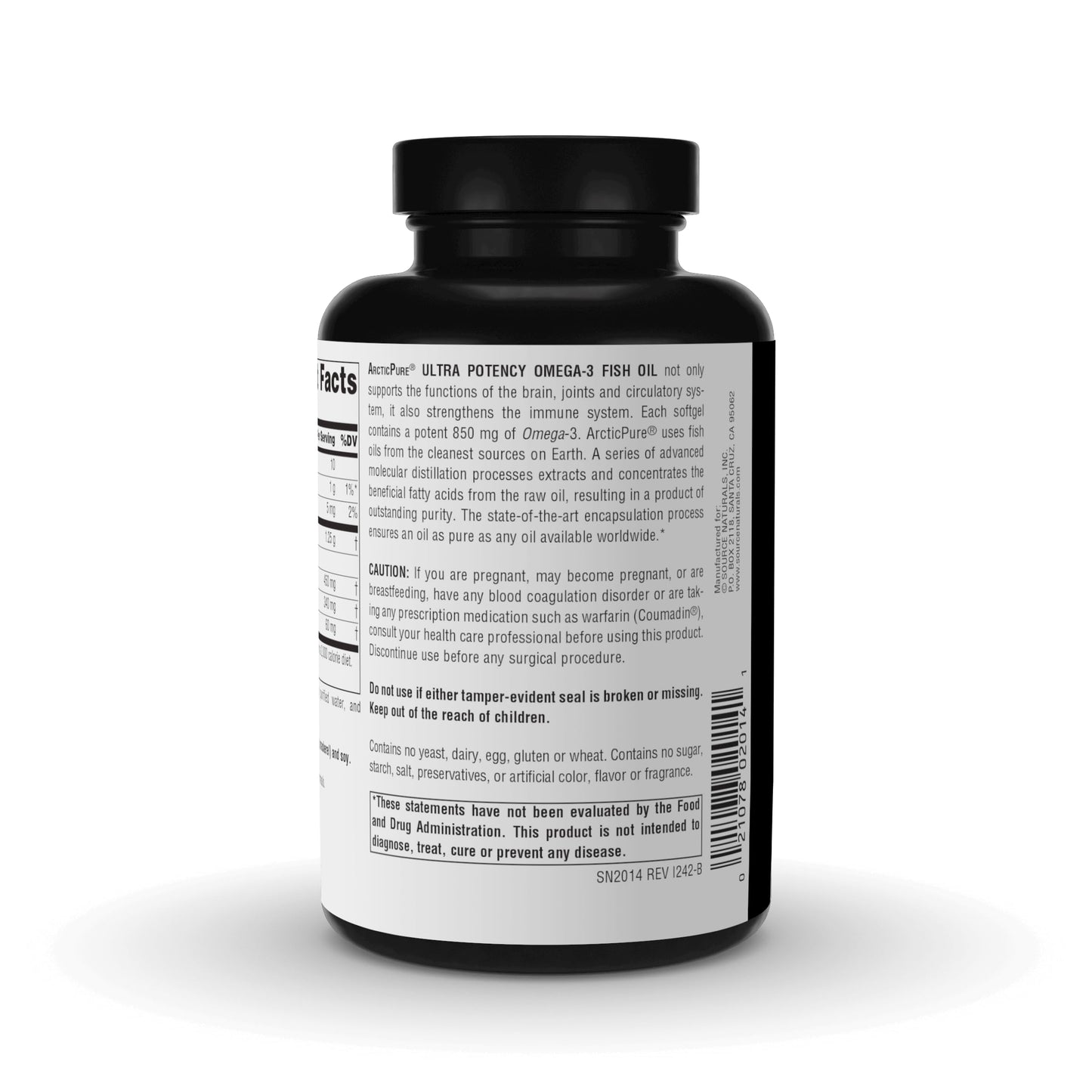 Source Naturals ArcticPure Ultra Potency 850 mg Omega-3 Fish Oil – 120 Softgels