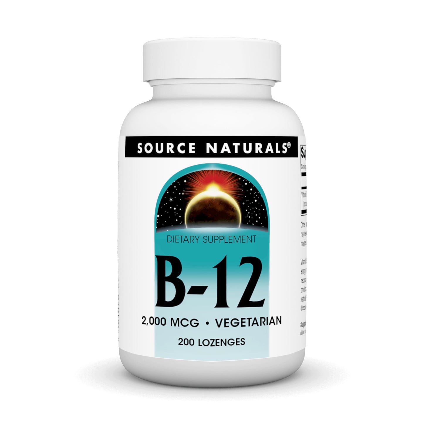 Source Naturals Vitamin B-12 2000 mcg Lozenges – 200 Vegetarian | Energy Production