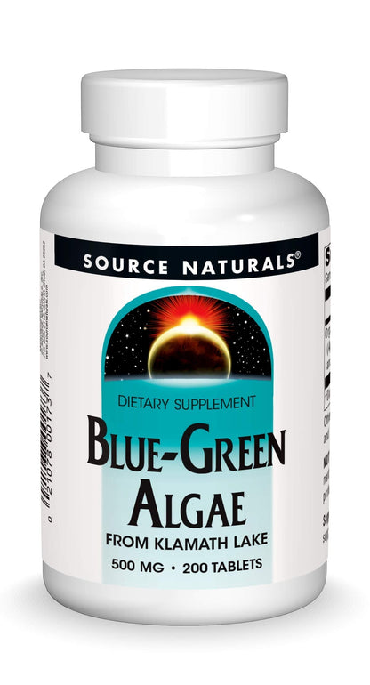 Source Naturals Blue Green Algae from Klamath Lake – Algae Superfood, 500 mg, 200 Tablets