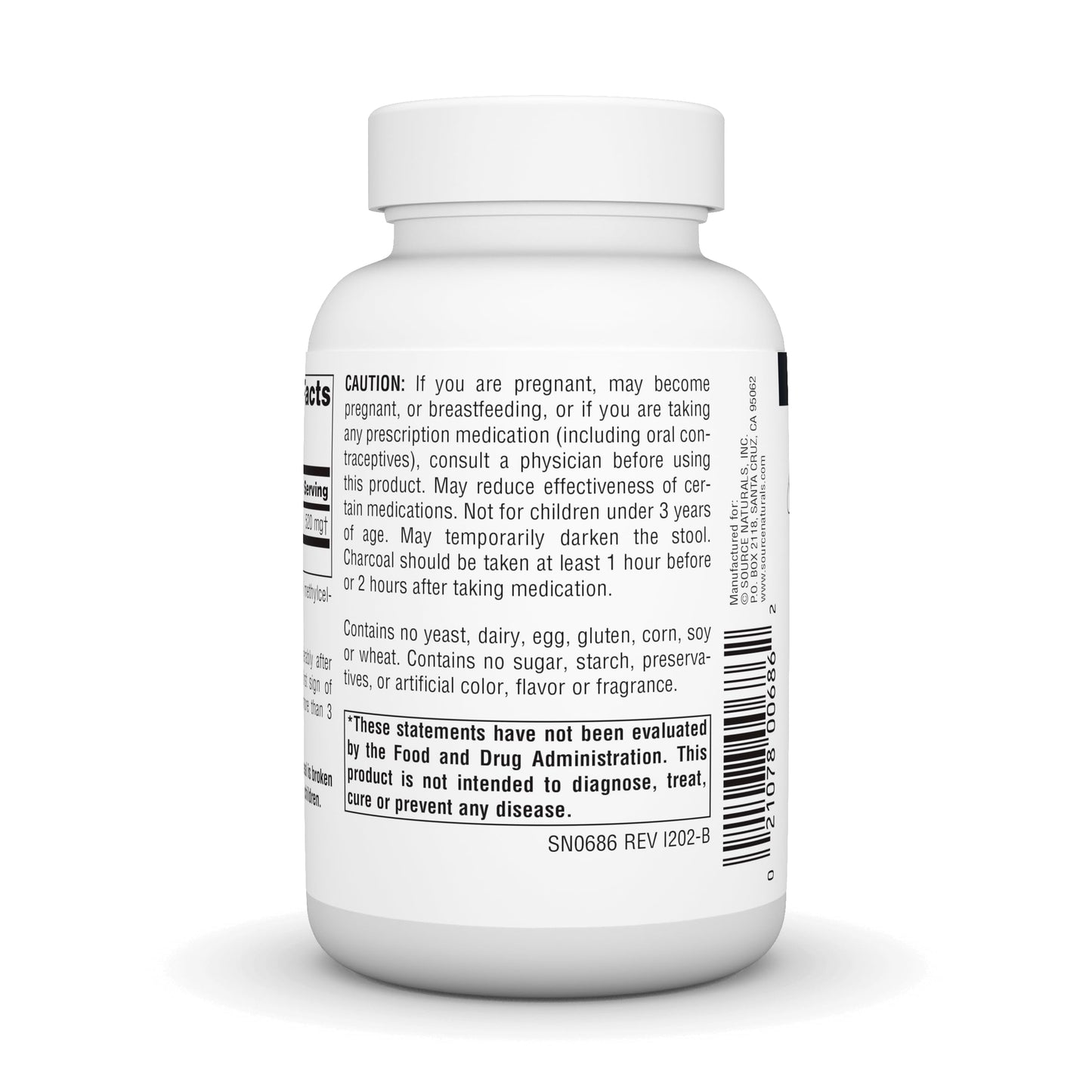 Source Naturals Activated Charcoal - Digestive Aid, 100 Capsules