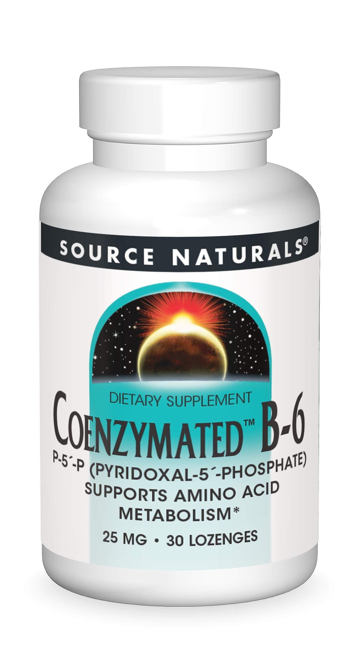 Source Naturals Coenzymated B-6 25 mg P-5 (Pyridoxal-5-Phosphate) - Fast-Acting Sublingual Vitamin, 30 Lozenges