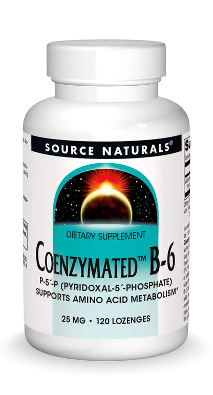 Source Naturals Coenzymated B-6 25 mg Lozenges – P-5 Pyridoxal-5 Phosphate Fast-Acting