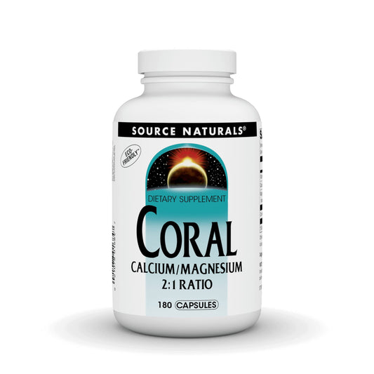 Source Naturals Coral Calcium/Magnesium 2:1 Ratio - 180 Capsules BritishVita | Premium UK Vitamins & Wellness Supplements