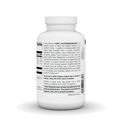 Source Naturals Coral Calcium/Magnesium 2:1 Ratio - 180 Capsules