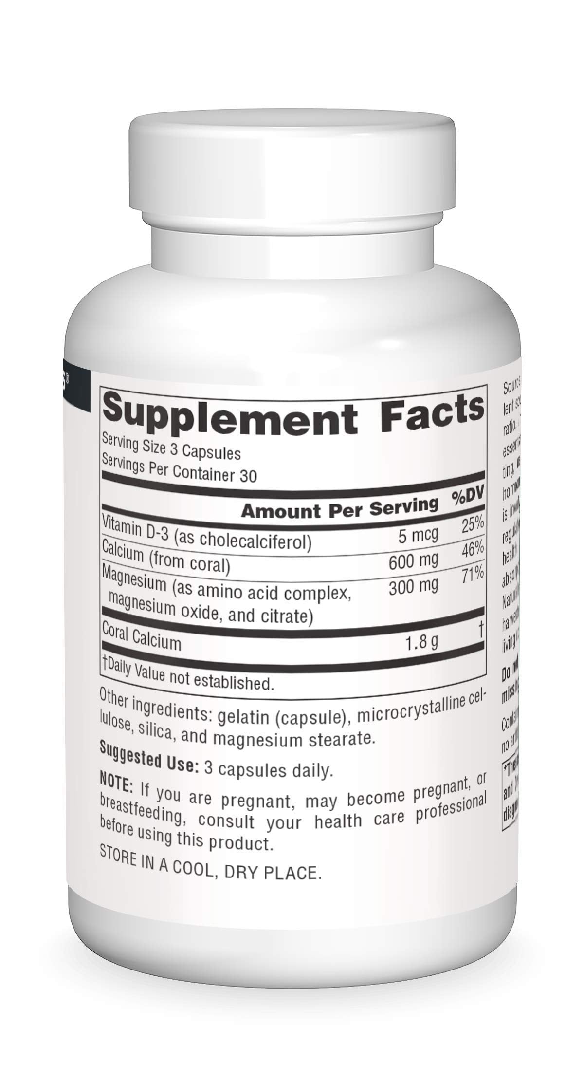 Source Naturals Coral Calcium with Magnesium Capsules – 90 Count
