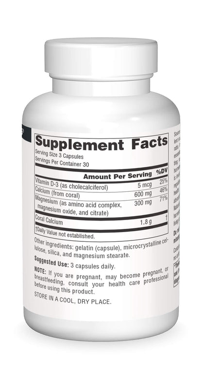 Source Naturals Coral Calcium with Magnesium Capsules – 90 Count