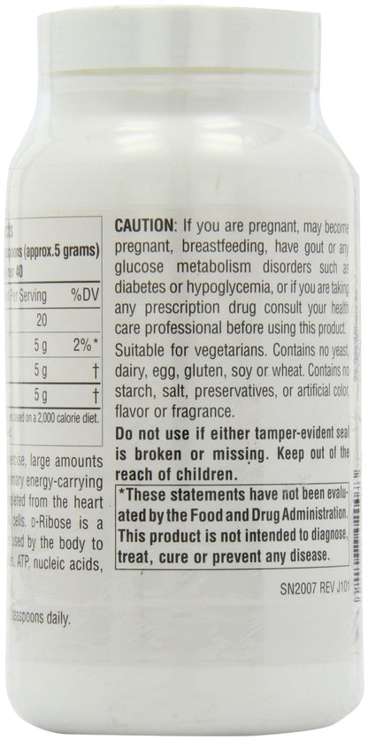 Source Naturals D-Ribose Powder - 200 Grams | Vegetarian Friendly