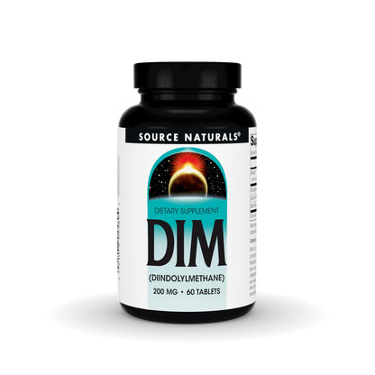 Source Naturals DIM 200mg with BioPerine, Vitamin E – 60 Tablets